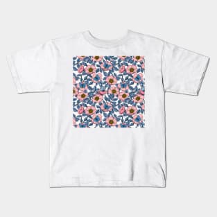 Dog rose and butterflies Kids T-Shirt